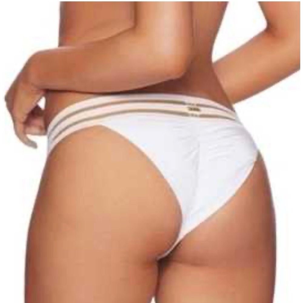 Beach Bunny Skimpy‎ Bikini Bottoms 3X White Sheer Addiction NEW Swimwear